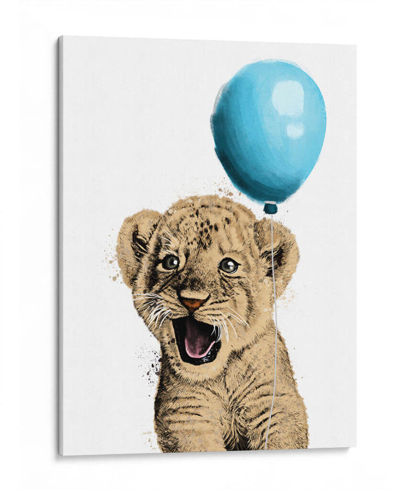 Baby Lion Balloon - Hue Art | Cuadro decorativo de Canvas Lab