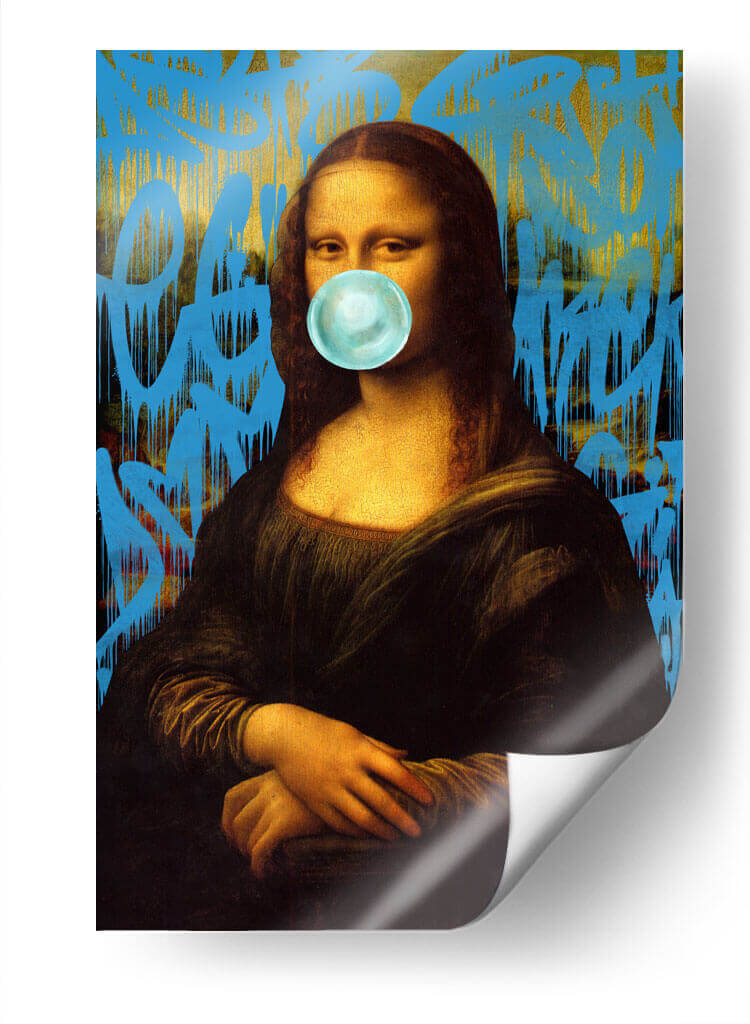 Mona Lisa Graffiti Azul - Fake Classics | Cuadro decorativo de Canvas Lab