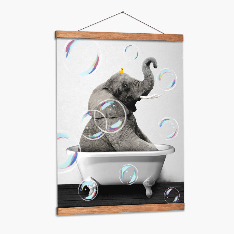 Elephant Bath Color - Animals Daily | Cuadro decorativo de Canvas Lab