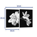Flores en blanco y negro - Set de 2 - Alemi - Cuadro decorativo | Canvas Lab