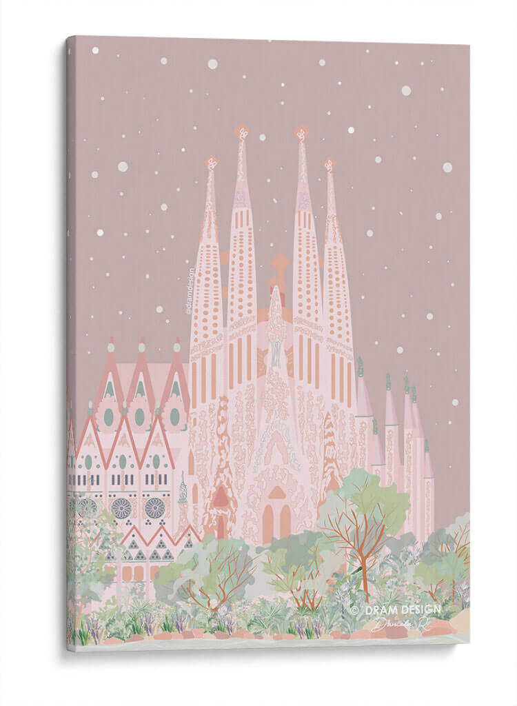 Sagrada Familia en rosa - DRAM | Cuadro decorativo de Canvas Lab