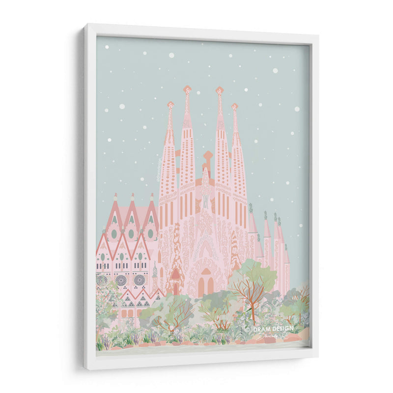 Sagrada Familia en verde - DRAM | Cuadro decorativo de Canvas Lab