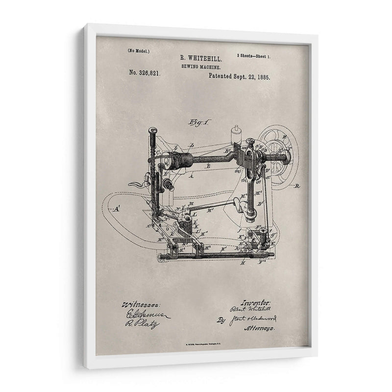Patente - Máquina De Coser - Alicia Ludwig | Cuadro decorativo de Canvas Lab