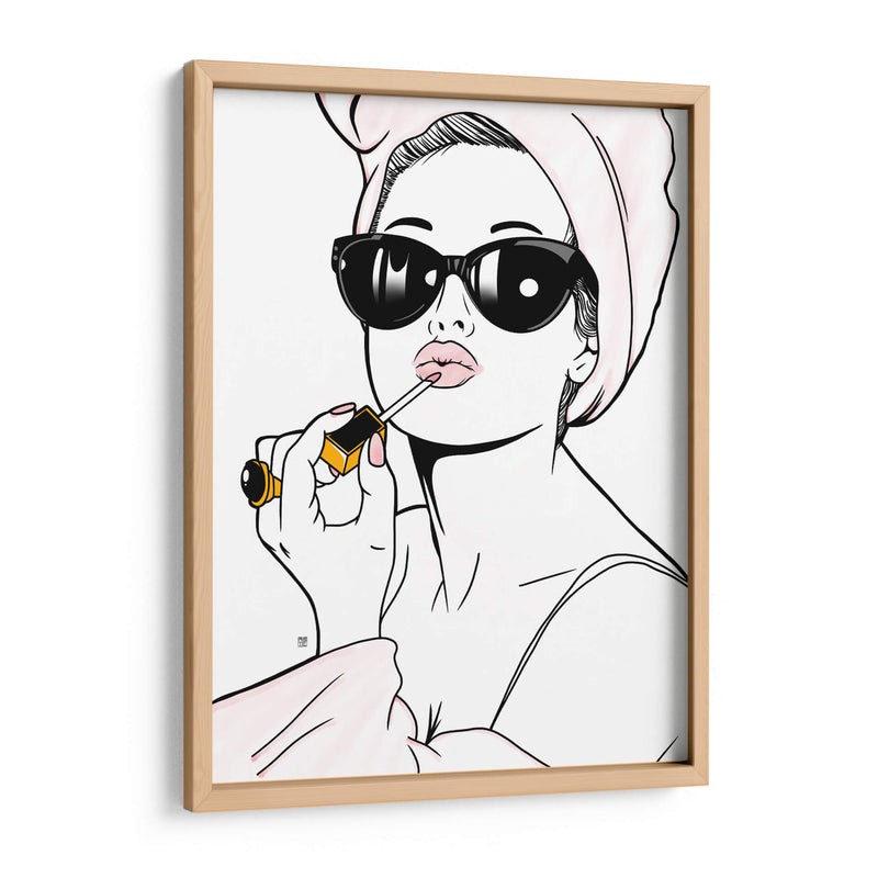 Audrey Hepburn Lipstick - Line Art | Cuadro decorativo de Canvas Lab