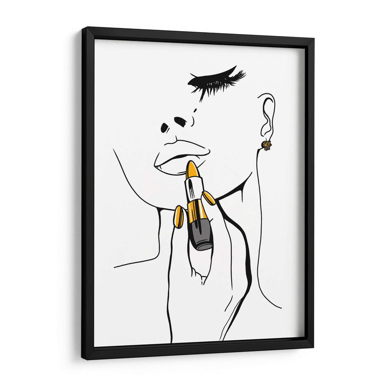 Golden Lipstick - Line Art | Cuadro decorativo de Canvas Lab