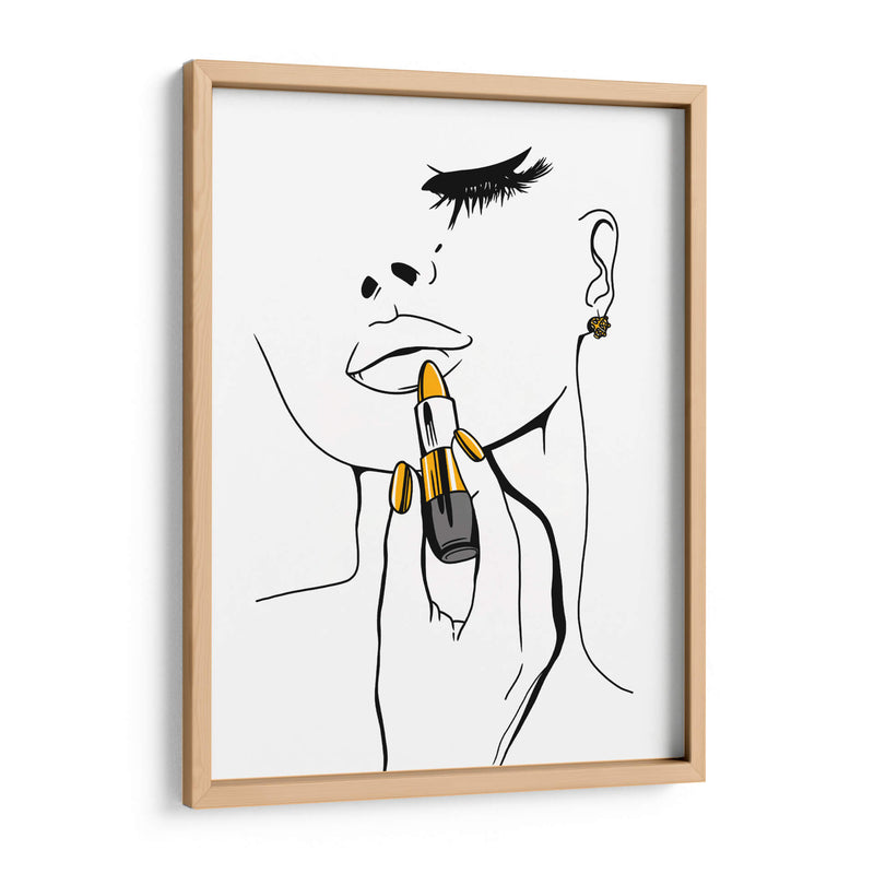 Golden Lipstick - Line Art | Cuadro decorativo de Canvas Lab