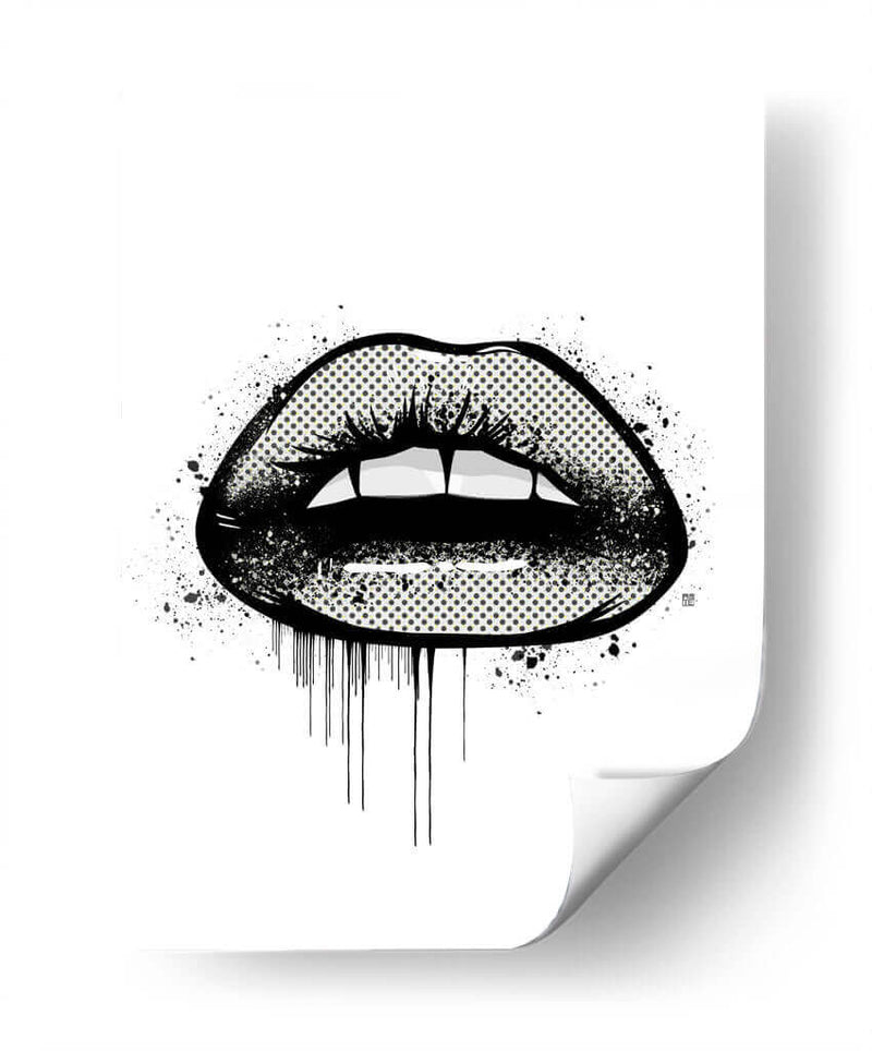 2D Lips - Line Art | Cuadro decorativo de Canvas Lab