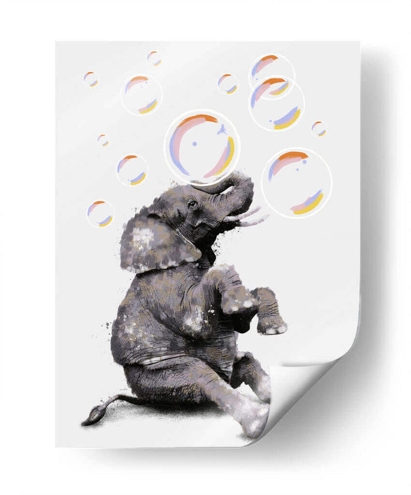 Elefante y sus Burbujas - Hue Art | Cuadro decorativo de Canvas Lab