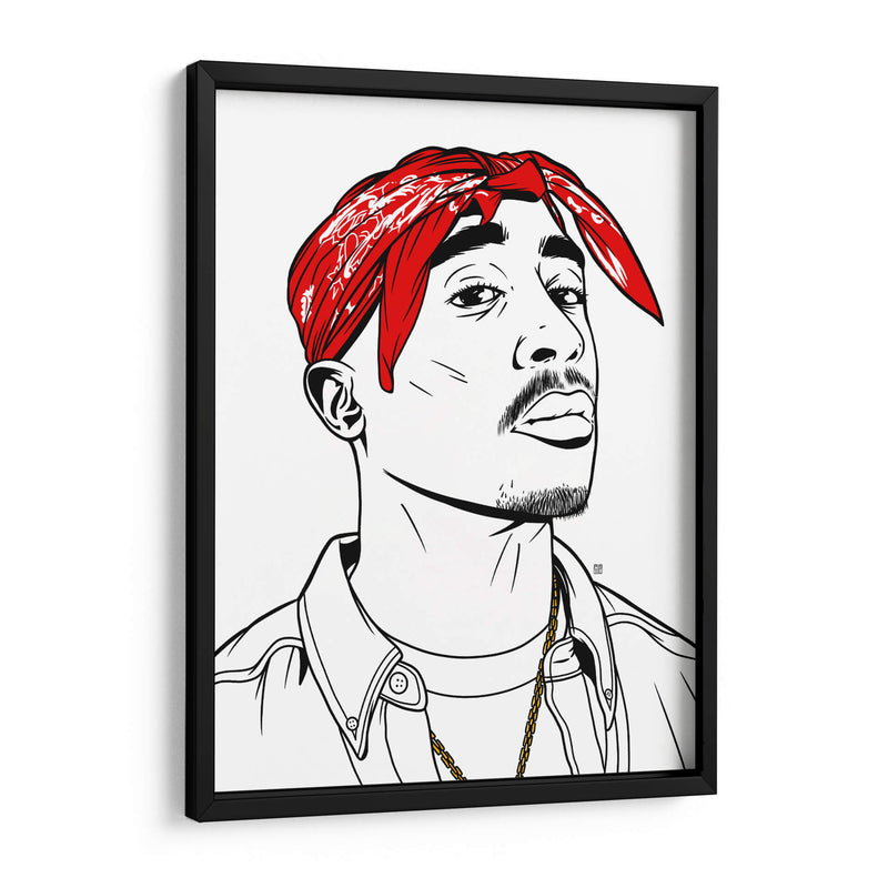Tupac Lines - Line Art | Cuadro decorativo de Canvas Lab