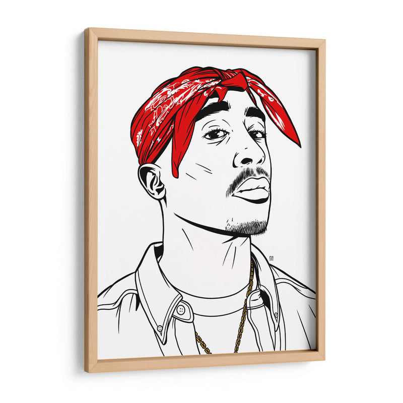 Tupac Lines - Line Art | Cuadro decorativo de Canvas Lab