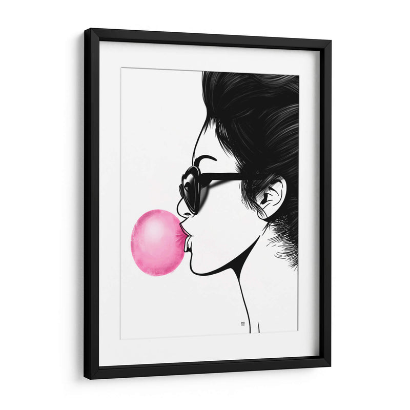 Girl Bubblegum Lines - Line Art | Cuadro decorativo de Canvas Lab