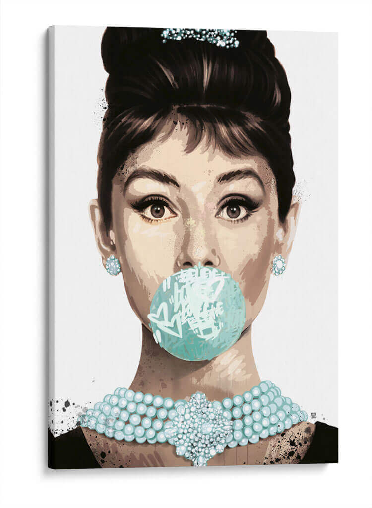 Audrey Hepburn Bubblegum Graffiti - David Aste | Cuadro decorativo de Canvas Lab