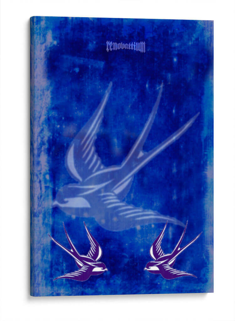Gorriones azules - Carlos Pixley | Cuadro decorativo de Canvas Lab