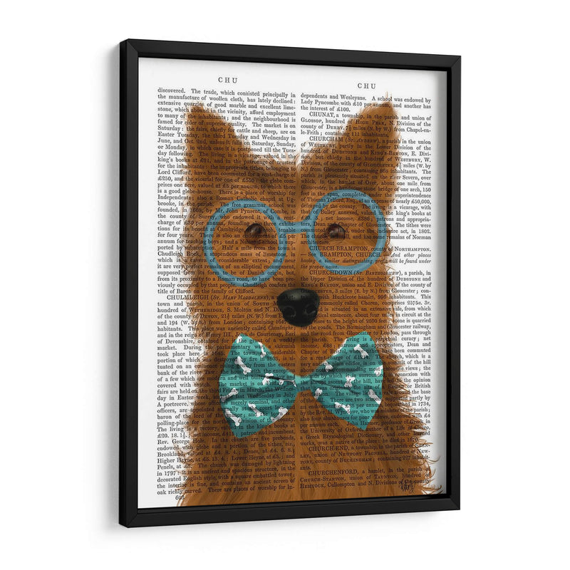 Yorkshire Terrier Con Gafas Y Pajarita. - Fab Funky | Cuadro decorativo de Canvas Lab