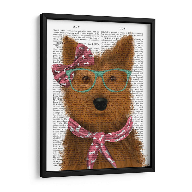 Yorkshire Terrier Con Gafas Y Bufanda. - Fab Funky | Cuadro decorativo de Canvas Lab