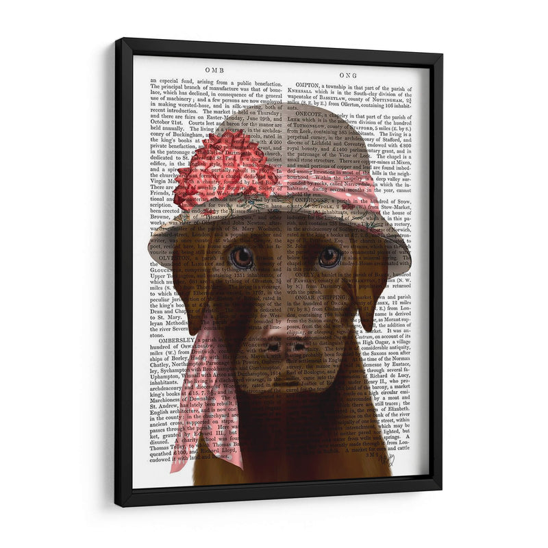 Sombrero De Chocolate Labrador Y Bufanda Rosa - Fab Funky | Cuadro decorativo de Canvas Lab
