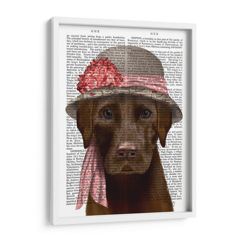 Sombrero De Chocolate Labrador Y Bufanda Rosa - Fab Funky | Cuadro decorativo de Canvas Lab