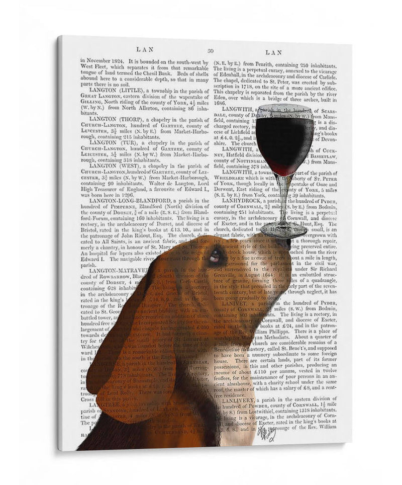 Perro Au Vin, Basset Hound - Fab Funky | Cuadro decorativo de Canvas Lab