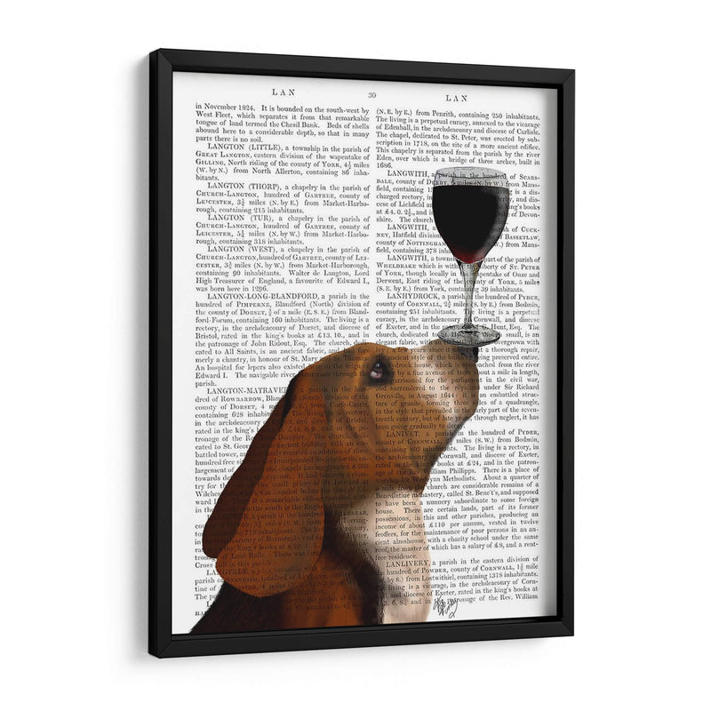 Perro Au Vin, Basset Hound - Fab Funky | Cuadro decorativo de Canvas Lab