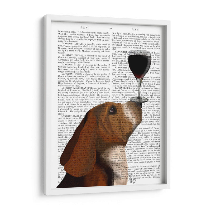 Perro Au Vin, Basset Hound - Fab Funky | Cuadro decorativo de Canvas Lab