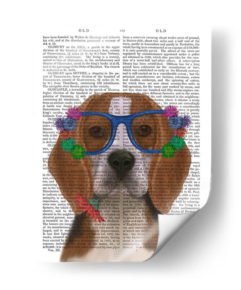 Beagle Y Gafas De Flores. - Fab Funky | Cuadro decorativo de Canvas Lab