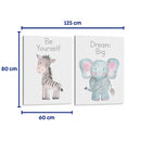 Safari - Cebra y Elefante - Set de 2 - Cuadro decorativo | Canvas Lab