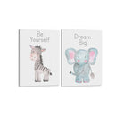 Safari - Cebra y Elefante - Set de 2 | Cuadro decorativo de Canvas Lab
