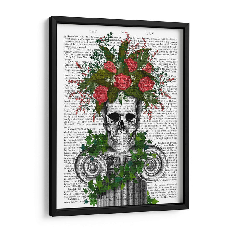 Cráneo Con Rosas Y Bayas. - Fab Funky | Cuadro decorativo de Canvas Lab