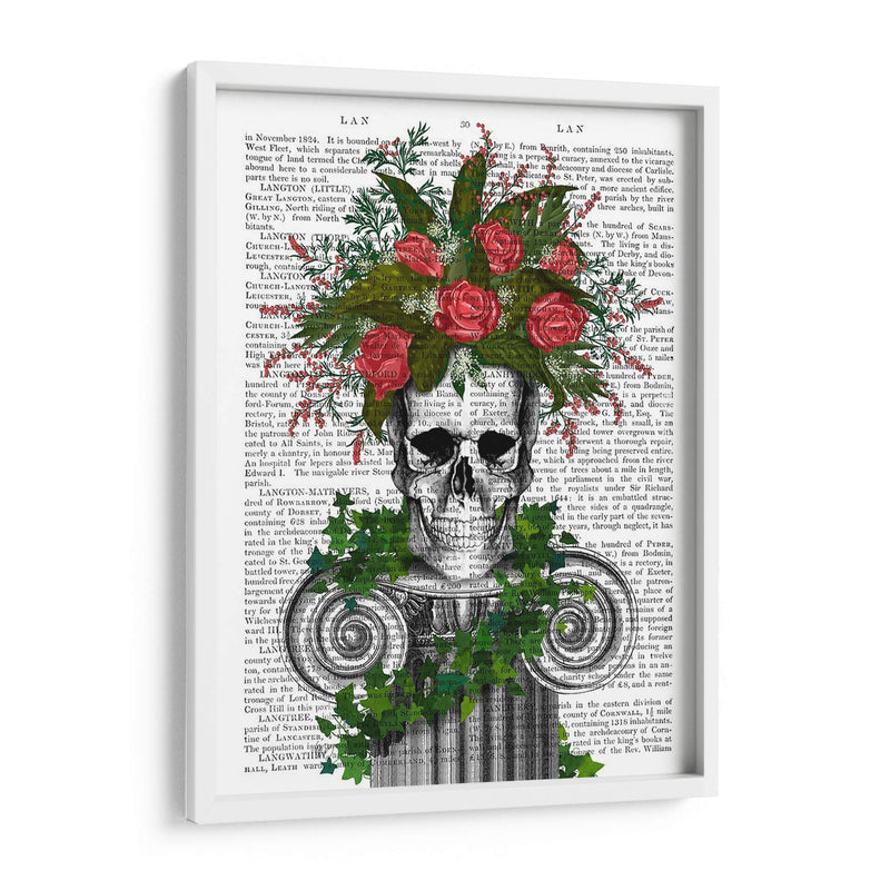 Cráneo Con Rosas Y Bayas. - Fab Funky | Cuadro decorativo de Canvas Lab