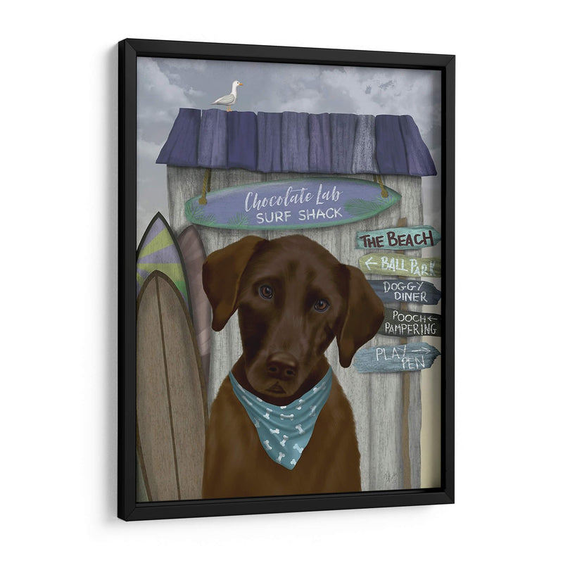 Chocolate Labrador Surf Shack - Fab Funky | Cuadro decorativo de Canvas Lab