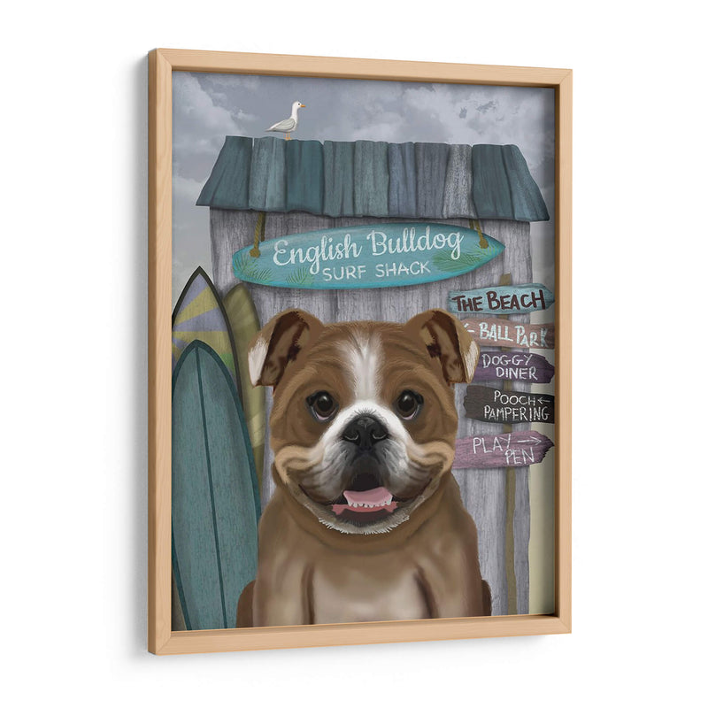 Bulldog Inglés Surf Shack - Fab Funky | Cuadro decorativo de Canvas Lab