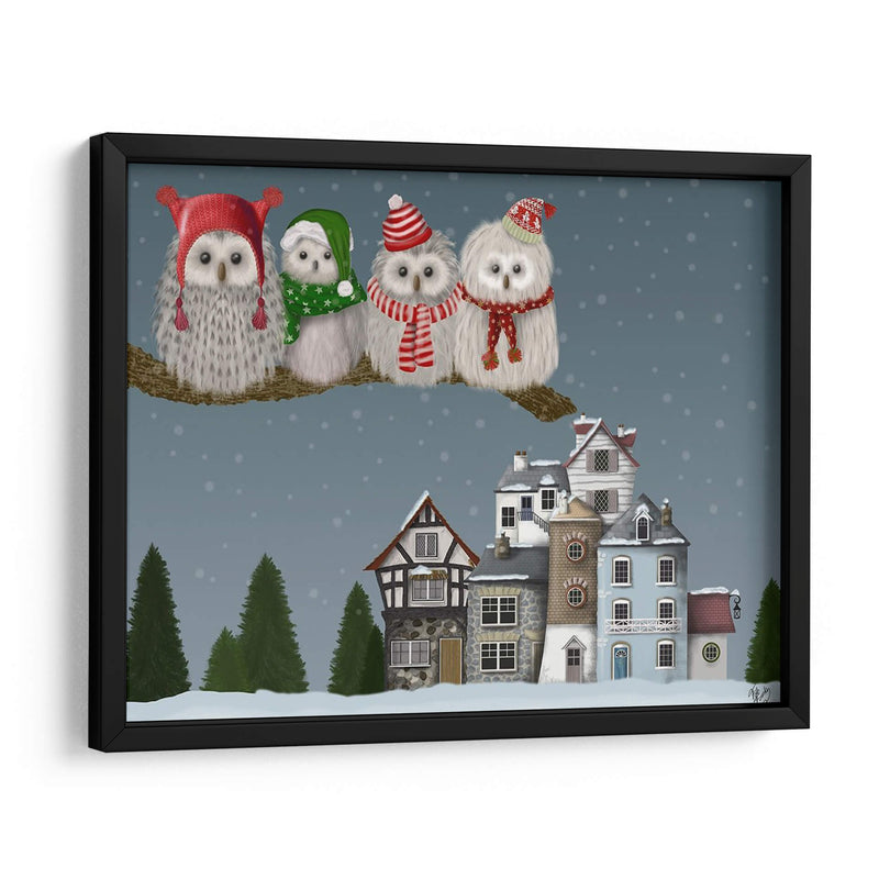 Navidad Navidad Owl Village - Fab Funky | Cuadro decorativo de Canvas Lab