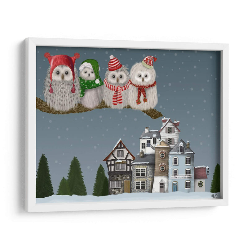 Navidad Navidad Owl Village - Fab Funky | Cuadro decorativo de Canvas Lab