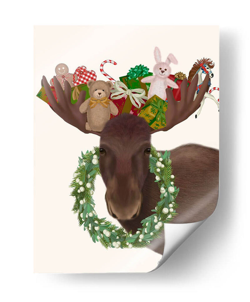 Christmas Moose Y Regalos De Navidad - Fab Funky | Cuadro decorativo de Canvas Lab