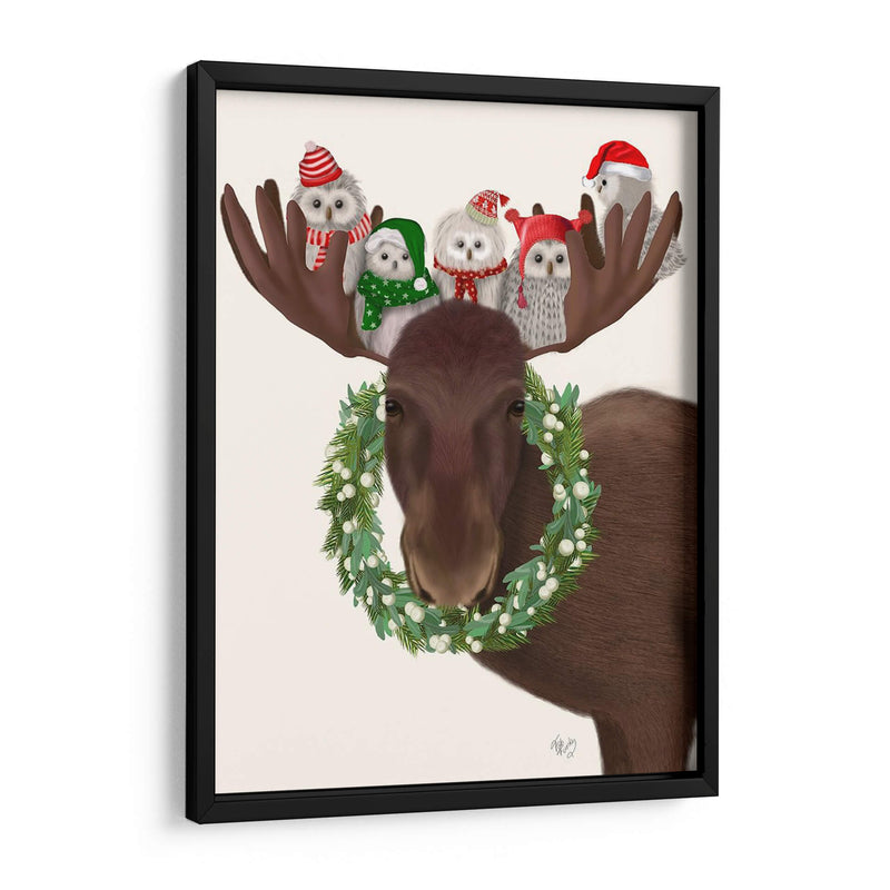 Christmas Moose Y Búhos De Navidad - Fab Funky | Cuadro decorativo de Canvas Lab