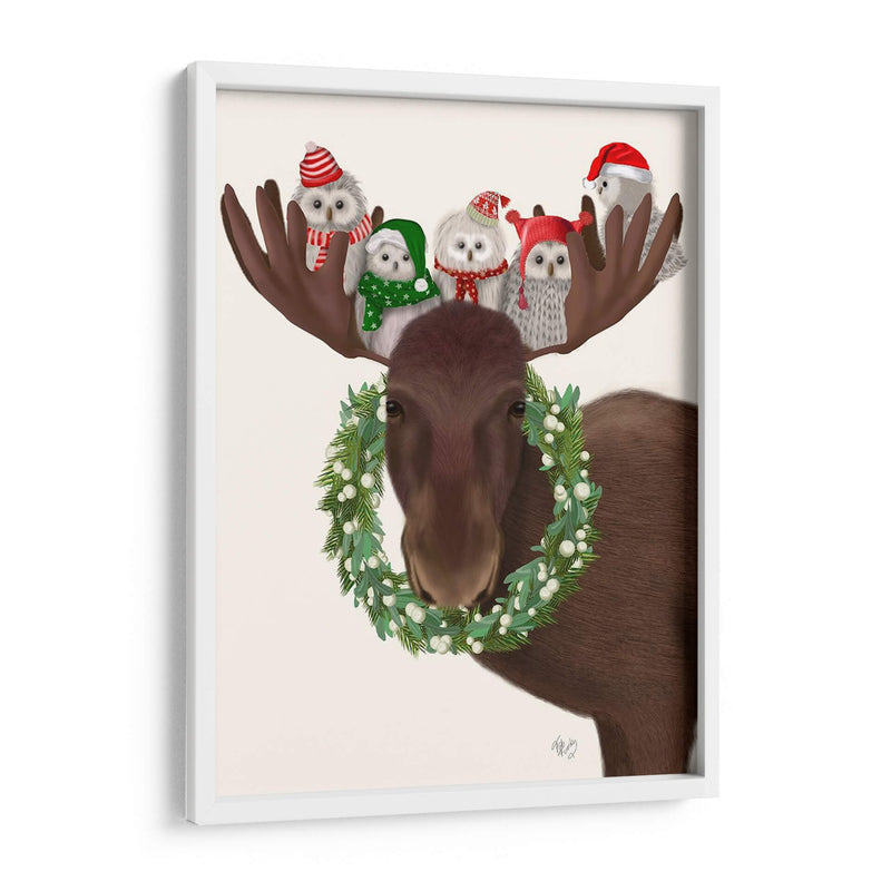 Christmas Moose Y Búhos De Navidad - Fab Funky | Cuadro decorativo de Canvas Lab