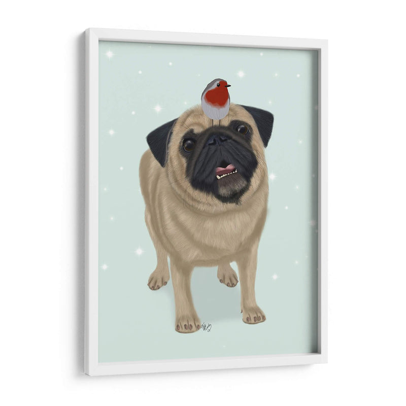 Navidad Pug Y Robin - Fab Funky | Cuadro decorativo de Canvas Lab