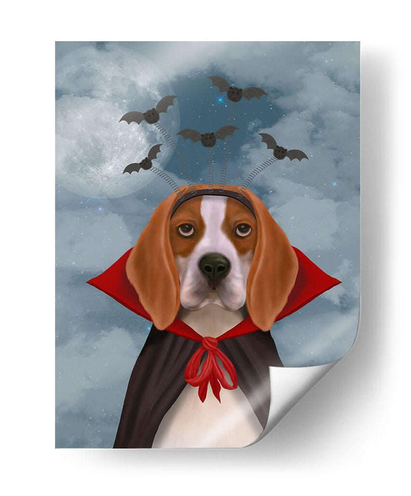 Beagle Y Murciélagos De Halloween - Fab Funky | Cuadro decorativo de Canvas Lab
