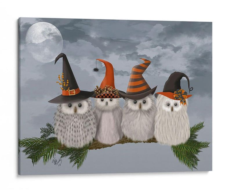 Búhos De Halloween Halloween En La Rama - Fab Funky | Cuadro decorativo de Canvas Lab