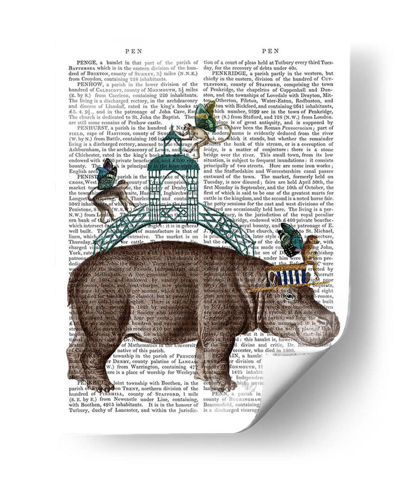Hippo Y Puente Mono - Fab Funky | Cuadro decorativo de Canvas Lab