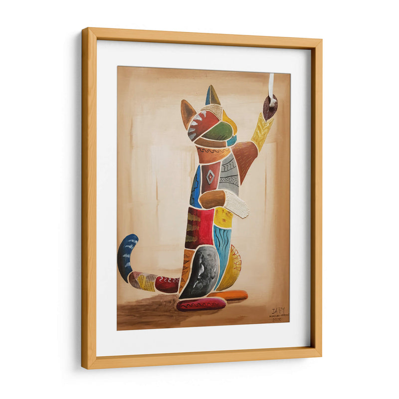 Gato jugando con una cuerda - Rodríguez Marconi | Cuadro decorativo de Canvas Lab