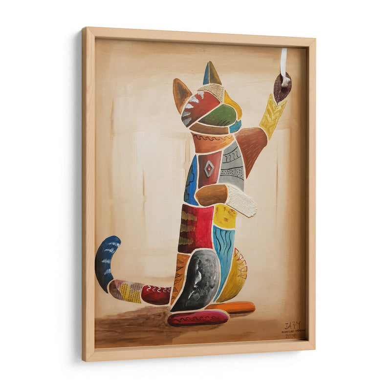Gato jugando con una cuerda - Rodríguez Marconi | Cuadro decorativo de Canvas Lab