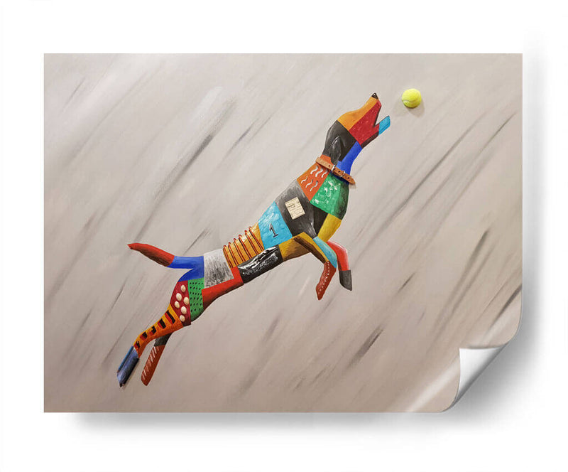 Perro atrapando pelota - Rodríguez Marconi | Cuadro decorativo de Canvas Lab