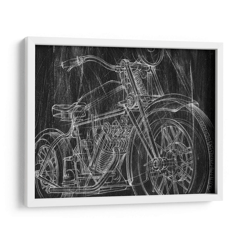 Bosquejo Mecánico De Motocicleta I - Ethan Harper | Cuadro decorativo de Canvas Lab