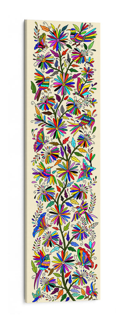 Tenango vertical B (inspirado en el bordado tradicional mexicano) - Gina Villalobos | Cuadro decorativo de Canvas Lab