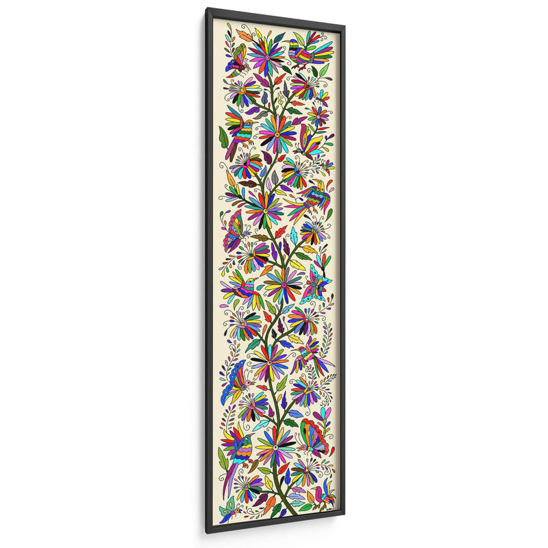 Tenango vertical B (inspirado en el bordado tradicional mexicano) - Gina Villalobos | Cuadro decorativo de Canvas Lab