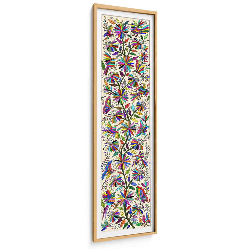 Tenango vertical B (inspirado en el bordado tradicional mexicano) - Gina Villalobos | Cuadro decorativo de Canvas Lab