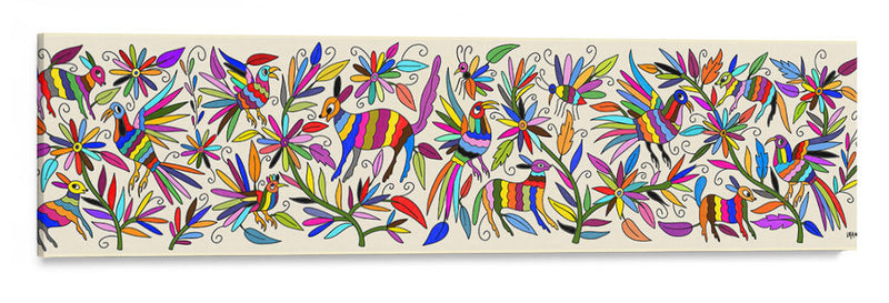Tenango horizontal B (inspirado en el bordado tradicional mexicano) - Gina Villalobos | Cuadro decorativo de Canvas Lab