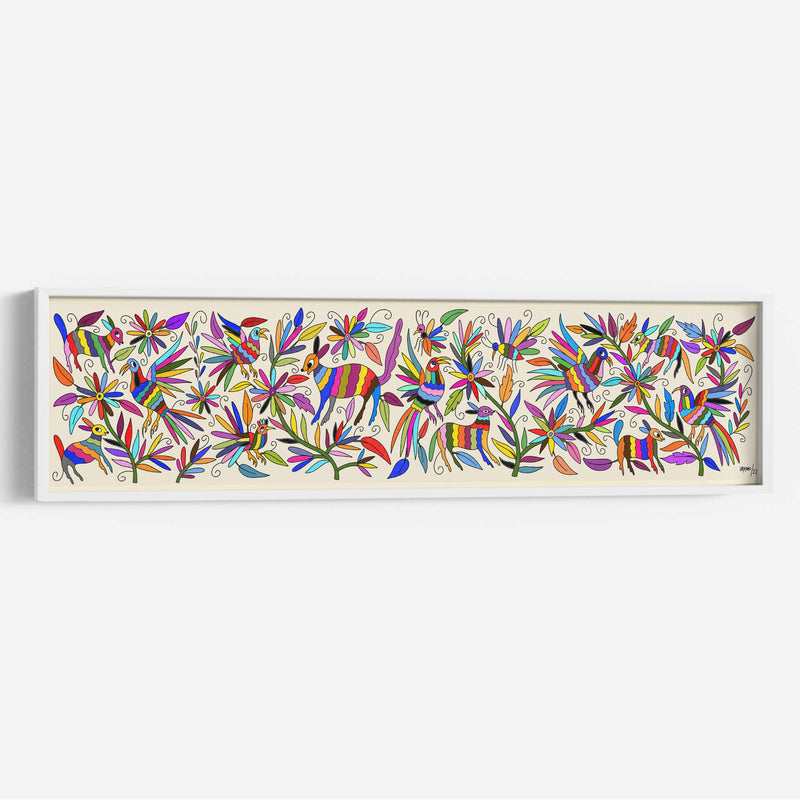 Tenango horizontal B (inspirado en el bordado tradicional mexicano) - Gina Villalobos | Cuadro decorativo de Canvas Lab