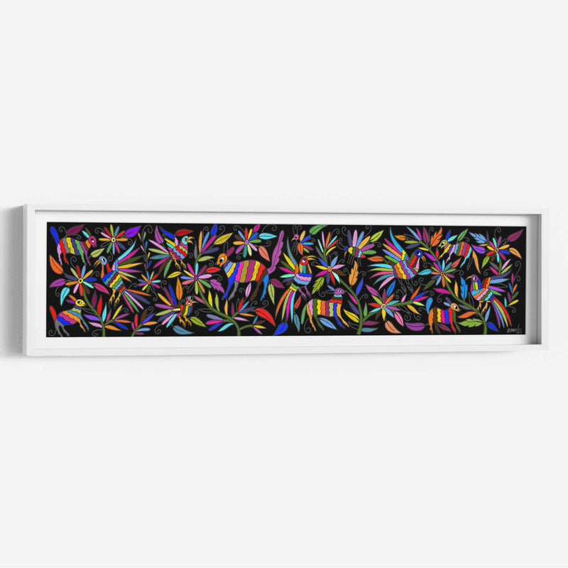 Tenango horizontal N (inspirado en el bordado tradicional mexicano) - Gina Villalobos | Cuadro decorativo de Canvas Lab